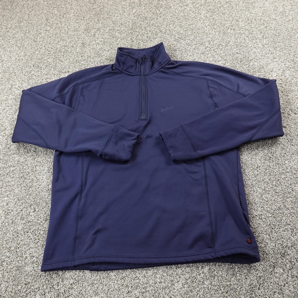 Woolrich Pullover Mens‎ Large Blue Half Zip Performance Sweater Outdoor Hiking